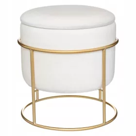  Тапициран пуф Atmosphera бял