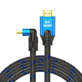    HDMI (M) v2.1 кабел Savio CL-175, 5 м, 8K, ъглов,
