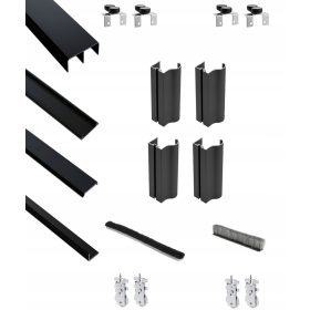   Комплект плъзгаща се врата Ergo 1.5m/2d, ЧЕРЕН