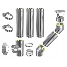   ДВУСТЕНЕН КОМИН, ИЗОЛИРАН, диаметър 150 / 4м, ТЕРМОУСТОЙЧИВ