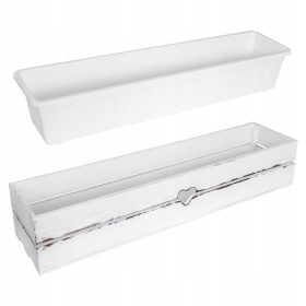    Саксия за цветя WoodBox 81,5 см x 19 x 15 см бяло дърво