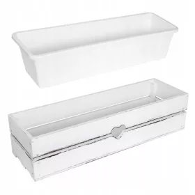    Саксия за цветя WoodBox 61,5 см x 19 x 15 см бяло дърво