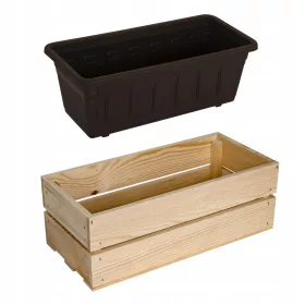    Саксия WoodBox 41,5 см х 19 х 15 см естествено дърво