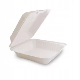   Съдове за еднократна употреба - Еднокамерни тръстикови меню кутии 22х20х7.5см 50 бр.