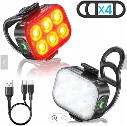  2x SPECTER Q5 велосипедна светлина 200lm предна задна 6LED