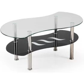    Стъклена пейка Halmar Catania 100 x 55 x 43 см черно и сребристо