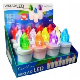   Комплект от 12 LED вложки за свещи - различни цветове и дълъг живот