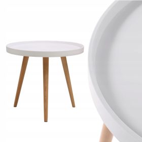    Маса за кафе, кръгла, 50 x 50 x 44 см, бяла