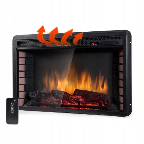 Камина за вграждане с функция отопление, електрическа Termofol черна 1800 W 62.8 x 44 x 20.2 cm