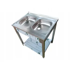   МИВКА ГАСТРОНОМИЧЕСКА 2-КОШНИЦА С РАФТ 80X60X85