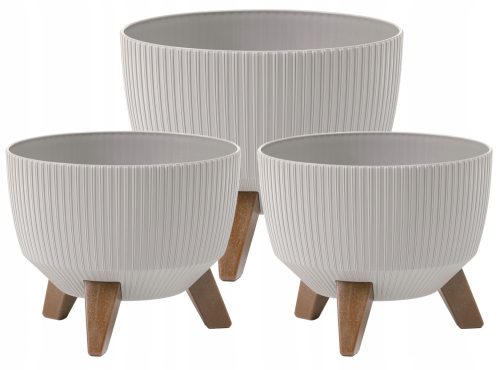  2× Lamela Roma Jumper taupe саксия 24x15 cm + Lamela саксия 29 cm x 29 x 18 cm диаметър 29 cm пластмасови нюанси на кафяво и бежово
