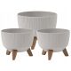  2× Lamela Roma Jumper taupe саксия 24x15 cm + Lamela саксия 29 cm x 29 x 18 cm диаметър 29 cm пластмасови нюанси на кафяво и бежово
