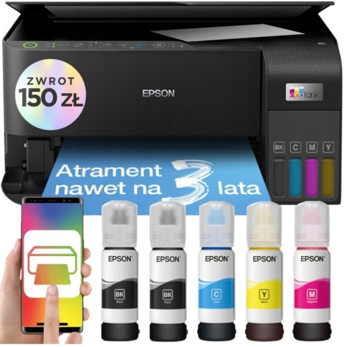  Многофункционален мастиленоструен принтер Epson EcoTank L3550 (цветен).