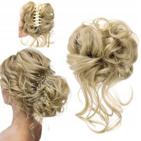    Дамска къса синтетична светло руса коса