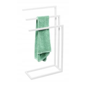   Стояща бяла метална поставка за кърпи