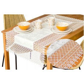   Покривка, пътека - Пътека за маса, бяла, кремава, 120 х 60 см
