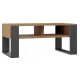  TopEshop Модерна правоъгълна холна маса 90 x 58 x 50 см антрацит, занаятчийски дъб