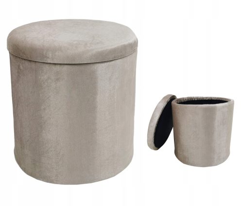  Плаза пуф с място за съхранение Round Velvet J. Beige