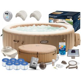   Джакузи - Intex Pure-Spa 28428 надуваемо джакузи крем 1098 л кръгло + 10 други продукта