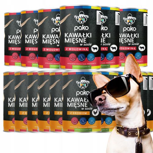  PAKO мокра храна за кучета консерва 24 X 415 МИКС ОТ ВКУСОТИ