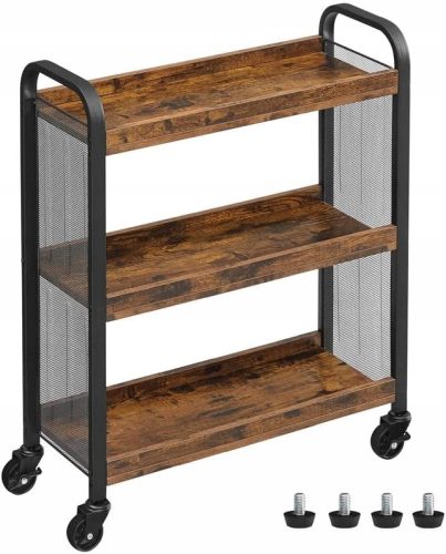  Кухненска количка Vasagle LRC66BX 66x26x85 см черно-кафява