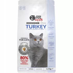    John Dog for Cats суха храна за котки пуешки крил 1,5 кг