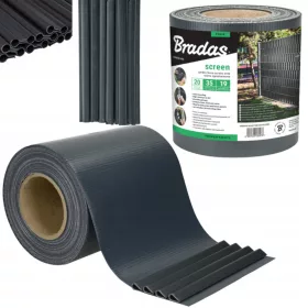   Панелен капак за ограда 19 см х 35 м графит антрацит + 20 щипки