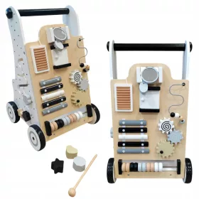    ОБРАЗОВАТЕЛНА ДЪРВЕНА ПРОХОДИЛКА ЗА БУТАНЕ ЧЕРНО-БЯЛА