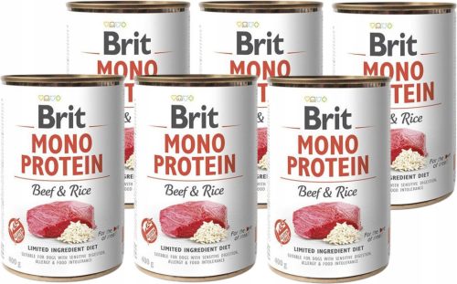  BRIT MONO Мокра храна за кучета Beef Rice 6x400гр
