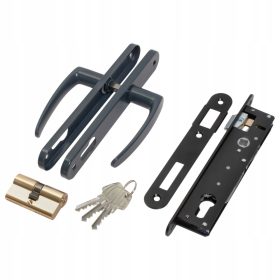   КОМПЛЕКТ ПОРТА, БРАВА, ДРЪЖКА, ВЛОЖКА АНТРАЦИТ