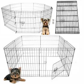    Кошара от прахово боядисана стомана Bisky средно куче 60 x 160 x 61 см