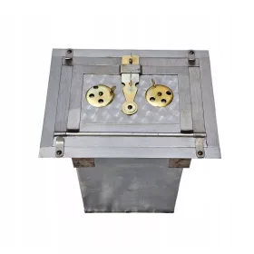   Черна, стоманена фурна за кухня с плочки, двойна фурна, брадура