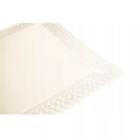   Покривка, пътека - Пътека за маса, бяла, кремава, 140 х 60 см