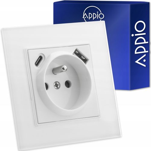 Електрически контакт, USB стенен APPIO бял