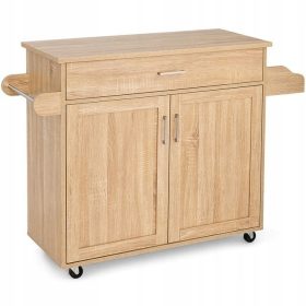    Кухненски остров на колела с чекмедже и врата