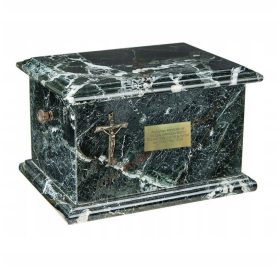   Каменна урна за пепел черна погребална урна (кръст)