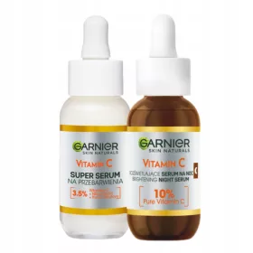    Комплект Garnier: серум за обезцветяване на лице с витамин С и ниацинамид за деня, нощен серум с витамин С и хиалуронова киселина