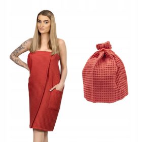   Сауна, аксесоари - КОМПЛЕКТ ЗА САУНА ДАМСКИ ВАФЕЛ КИЛТ BISCOTTO CAPELLO ШАПКА PORJUN BRICK