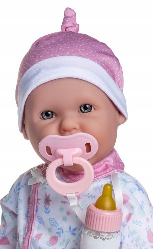  Кукла бебе с меко коремче, залъгалка и шише - La Baby - 40см