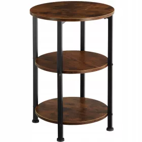    Маса TecTake Colchester, кръгла, 40 x 40 x 61 см, нюанси на кафявото