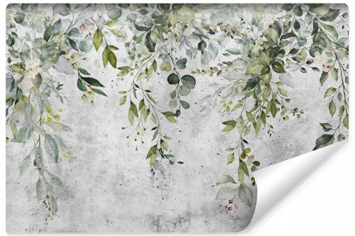 Фототапет за всекидневна Delicate LEAVES Concrete Wall Abstraction 368x254