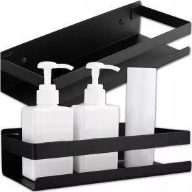    Стенен рафт за баня Gockowiak, черен, 30 см