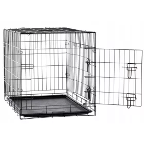    Клетка за развъдник, кошара, транспортер за кучета и котки, 107x69x75,5 см, метал, L