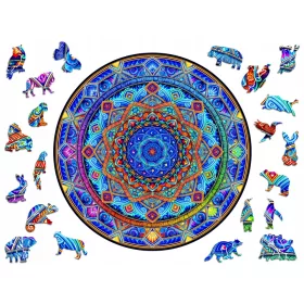    Първокласен 3D дървен пъзел за възрастни Mandala Unwavering Peace XXL