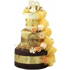   Комплект кърпи - Подарък за рожден ден Торта с кърпа за 50-ти имен ден