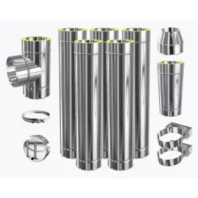   ДВУСТЕНЕН КОМИН ИЗОЛИРАН Диаметър 160 ТЕРМОУСТОЙЧИВ 6м