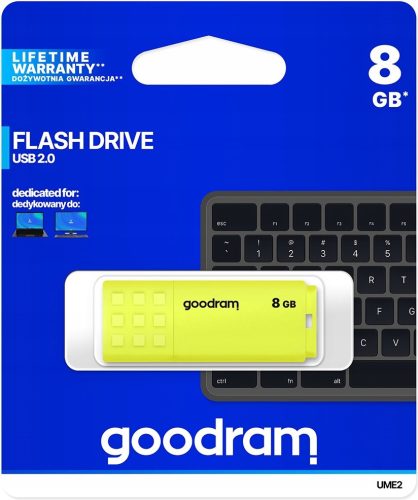  GOODRAM UME2 флашка 8 GB USB 2.0 жълта