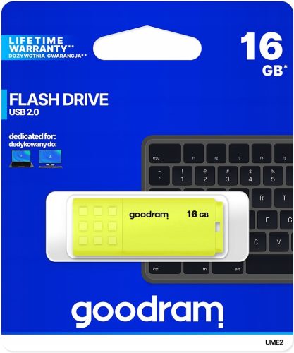  GOODRAM UME2-0160Y0R11 флашка 16 GB USB 2.0 жълта
