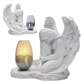   Фигурка ангел за градина или гроб със слънчева лампа - декорация с LED осветление