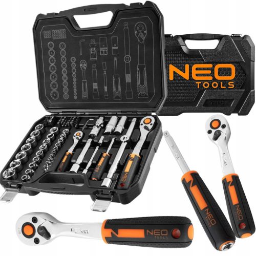  КОМПЛЕКТ НАНИЗНИ КЛЮЧЕВЕ 73 части 1/2 1/4 NEO 10-054